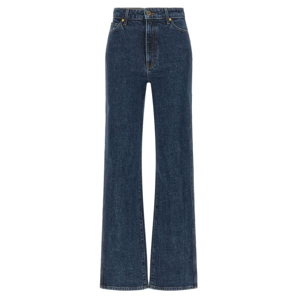 Khaite Blue Cotton Straight-Leg Women's Jeans
